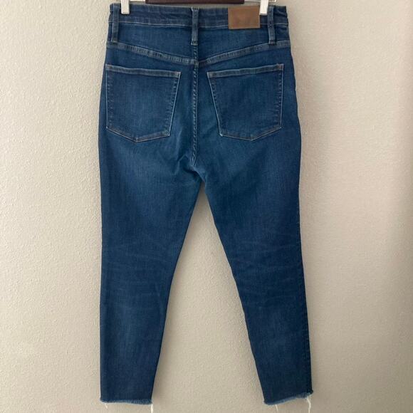 J. Crew Dark Wash Curvy Toothpick Raw Hem Jeans - Denim - 30 - Picture 5 of 12